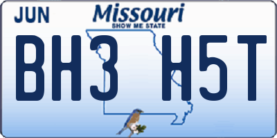 MO license plate BH3H5T