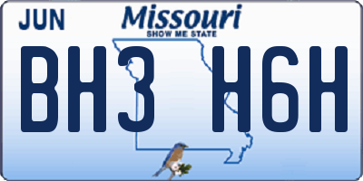 MO license plate BH3H6H