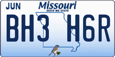 MO license plate BH3H6R