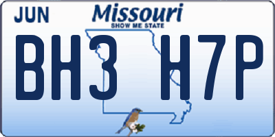 MO license plate BH3H7P