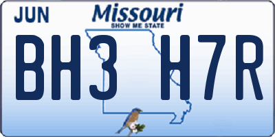 MO license plate BH3H7R