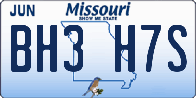 MO license plate BH3H7S