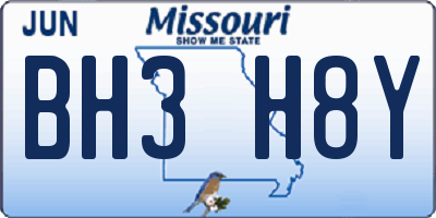 MO license plate BH3H8Y
