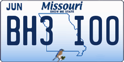 MO license plate BH3I0O