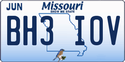 MO license plate BH3I0V