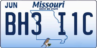 MO license plate BH3I1C
