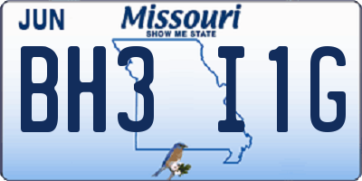 MO license plate BH3I1G