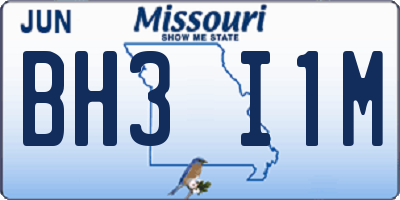 MO license plate BH3I1M