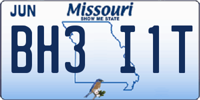 MO license plate BH3I1T