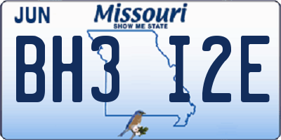MO license plate BH3I2E