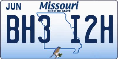 MO license plate BH3I2H