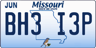 MO license plate BH3I3P