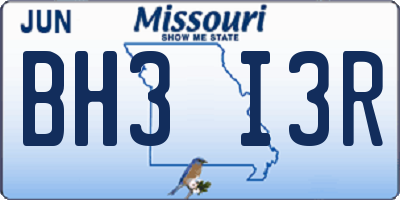 MO license plate BH3I3R