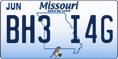 MO license plate BH3I4G