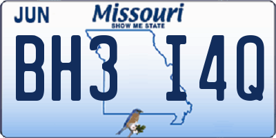 MO license plate BH3I4Q
