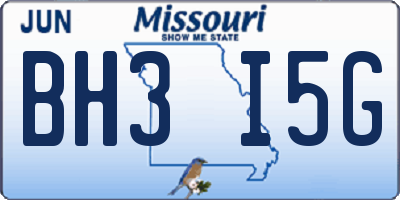 MO license plate BH3I5G