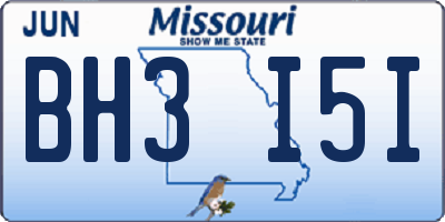 MO license plate BH3I5I