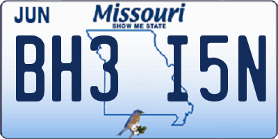 MO license plate BH3I5N
