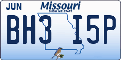 MO license plate BH3I5P