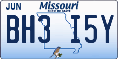 MO license plate BH3I5Y