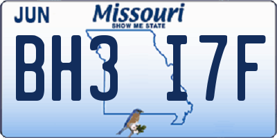 MO license plate BH3I7F