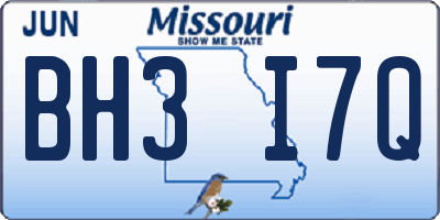 MO license plate BH3I7Q