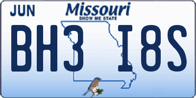 MO license plate BH3I8S