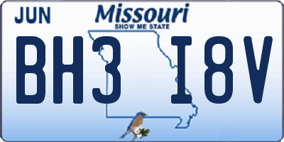 MO license plate BH3I8V