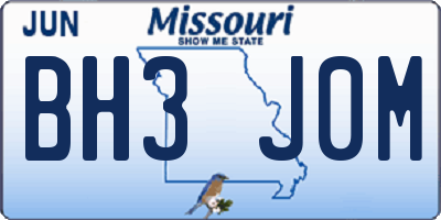 MO license plate BH3J0M