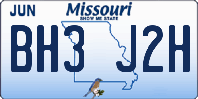 MO license plate BH3J2H