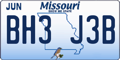 MO license plate BH3J3B