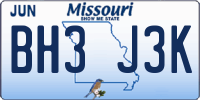 MO license plate BH3J3K