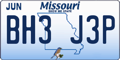 MO license plate BH3J3P