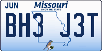 MO license plate BH3J3T