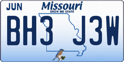 MO license plate BH3J3W