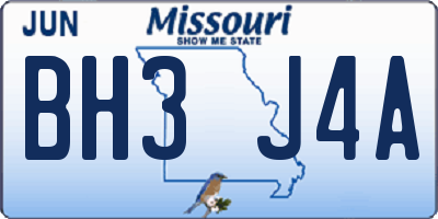 MO license plate BH3J4A