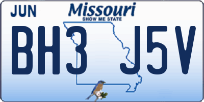 MO license plate BH3J5V