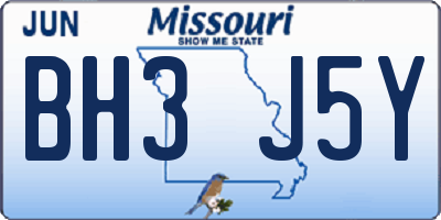 MO license plate BH3J5Y