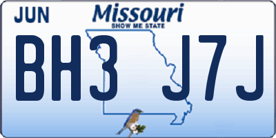 MO license plate BH3J7J