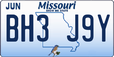 MO license plate BH3J9Y