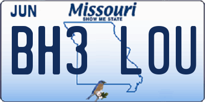 MO license plate BH3L0U