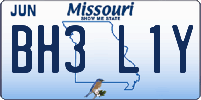 MO license plate BH3L1Y