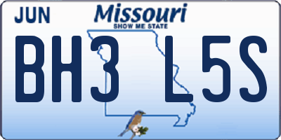 MO license plate BH3L5S