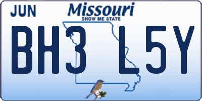 MO license plate BH3L5Y