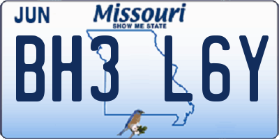MO license plate BH3L6Y