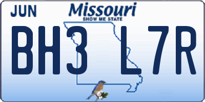 MO license plate BH3L7R