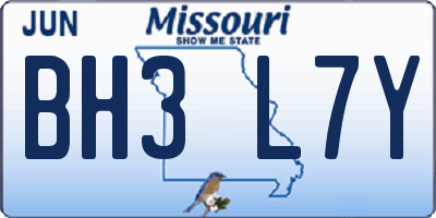 MO license plate BH3L7Y