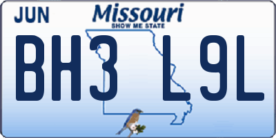 MO license plate BH3L9L