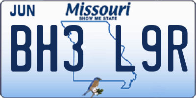 MO license plate BH3L9R
