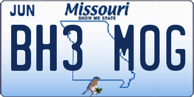 MO license plate BH3M0G